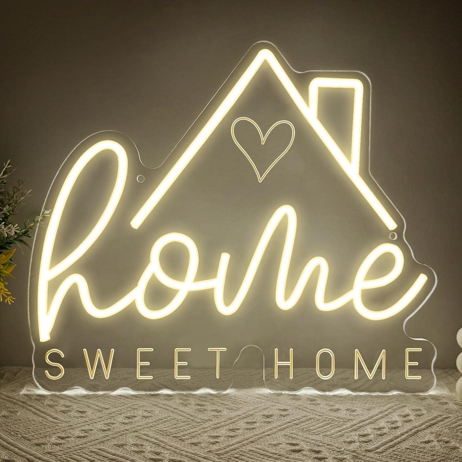 Home Lighting And Decor - Neonowy znak Sweet Home, ściemnialna lampka