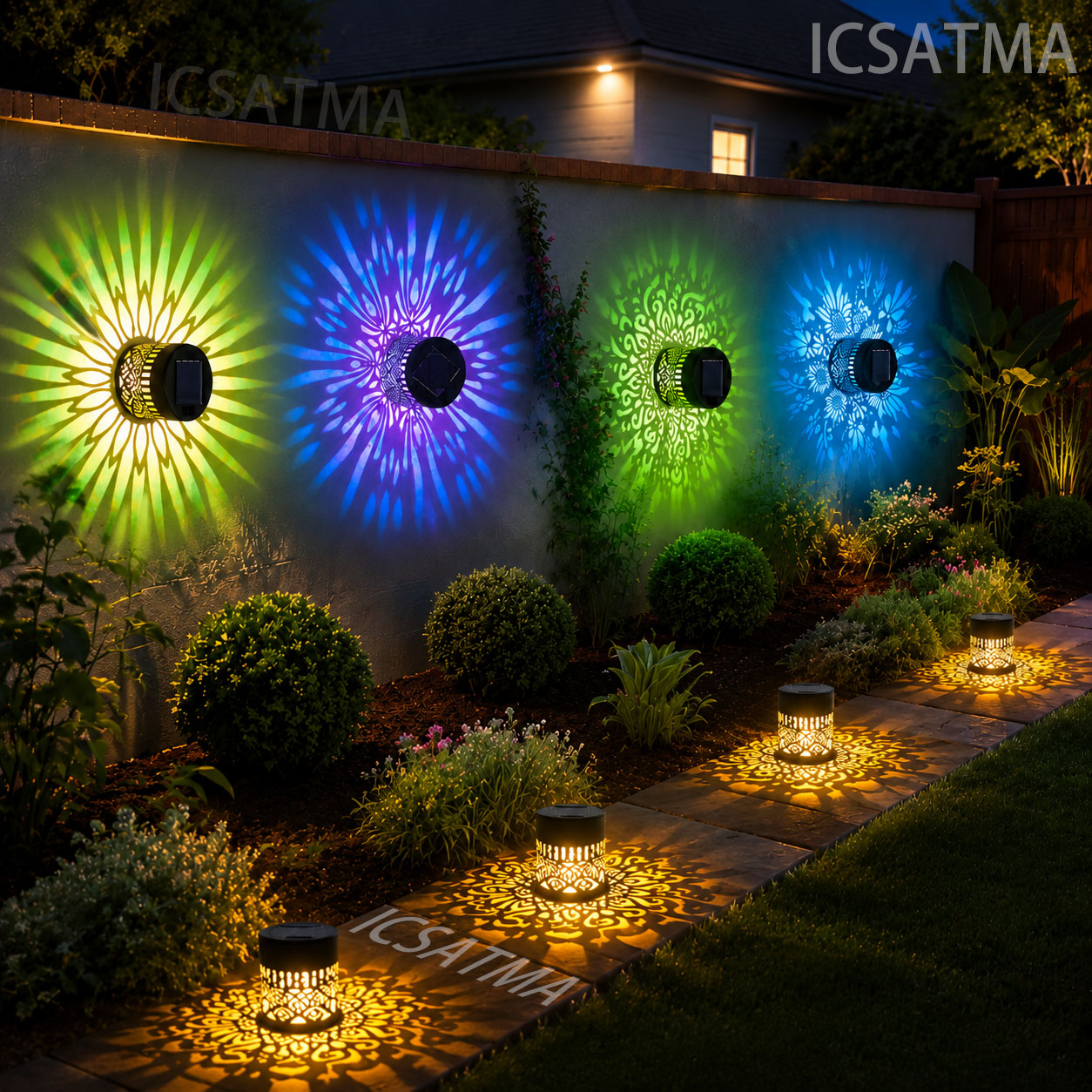 Lighting Decoration On Wall - Solarna lampa ścienna Mandala LED, oświetlenie