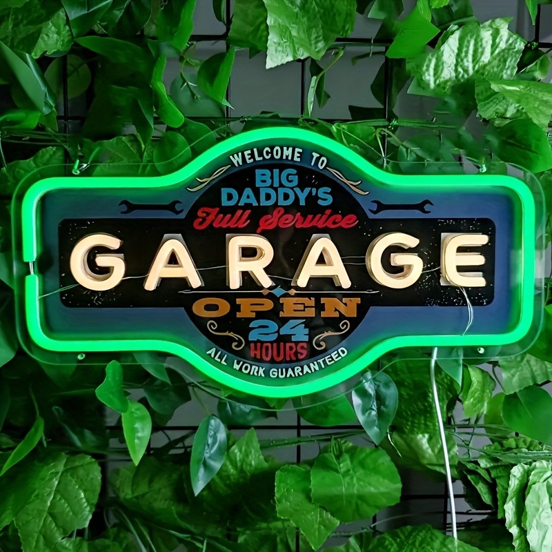 Garage Lighting Decor - Retro Neon LED do Garażu z
