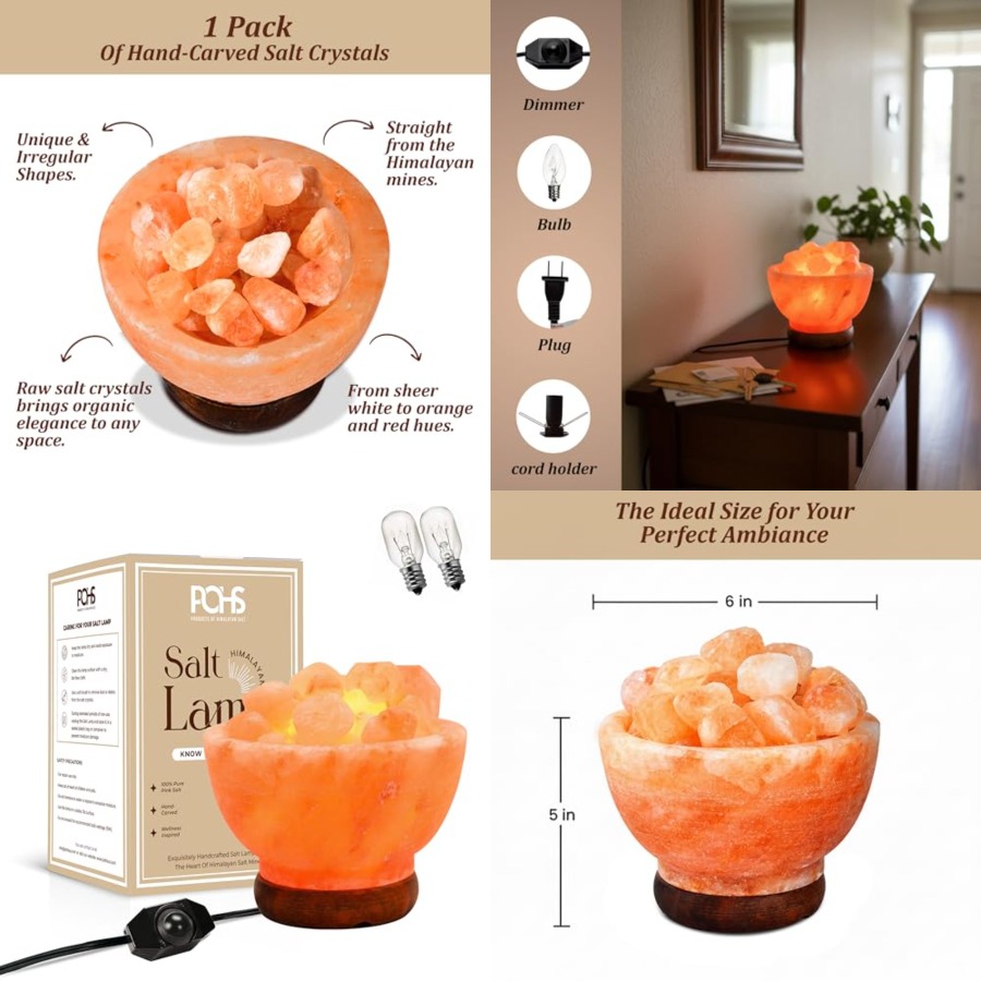 Himalayan Salt Lamp - Autentyczna lampa solna himalajska z różowej