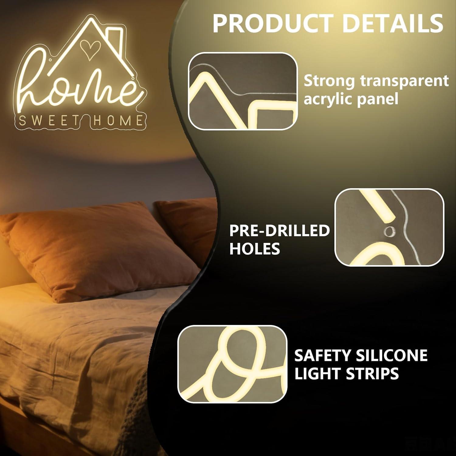 Neonowy znak Sweet Home, ściem – Home Lighting And Decor recenzja i cena
