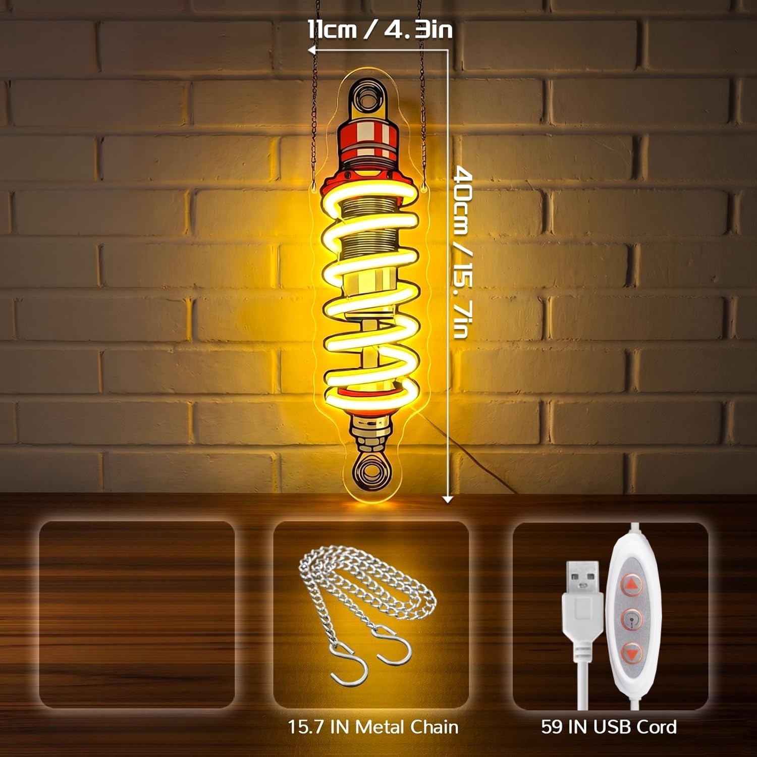 Amortyzator LED Neonowy Znak Ś – Garage Lighting Decor recenzja i cena