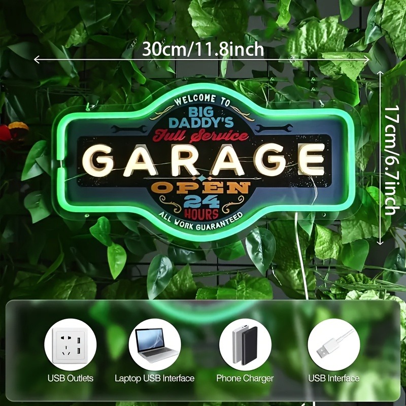Retro Neon LED do Garażu z Nad – Garage Lighting Decor recenzja i cena