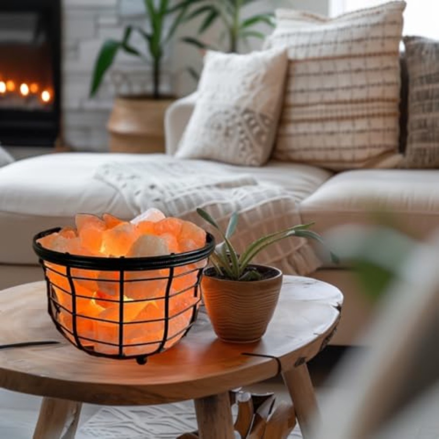 Metalowa lampa z różową solą h – Himalayan Salt Lamp recenzja i cena