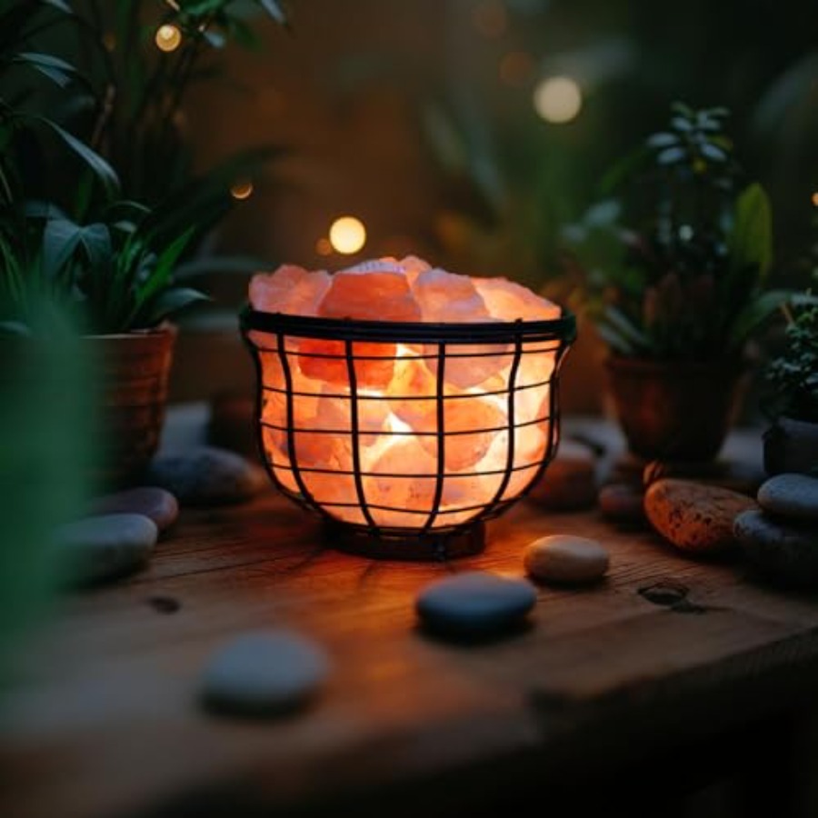 Metalowa lampa z różową solą h – Himalayan Salt Lamp recenzja i cena