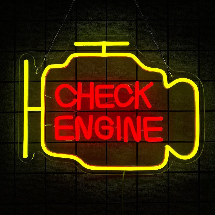 Neonowy szyld Check Engine do  – Garage Lighting Decor recenzja i cena