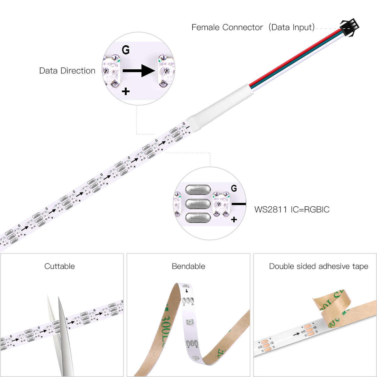 Inteligentne RGBIC WS2812B IC  – Decor Lighting Address recenzja i cena